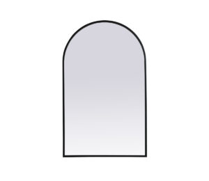 Metal Frame Arch Mirror 22x36 Inch in Black