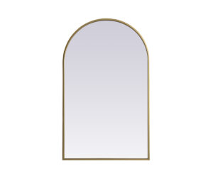 Metal Frame Arch Mirror 22x36 Inch in Brass