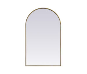 Metal Frame Arch Mirror 24x40 Inch in Brass