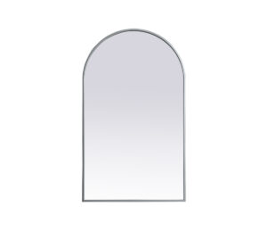 Metal Frame Arch Mirror 24x40 Inch in Silver