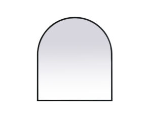 Metal Frame Arch Mirror 27x30 Inch in Black