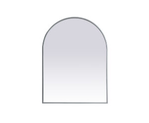 Metal Frame Arch Mirror 27x36 Inch in Silver