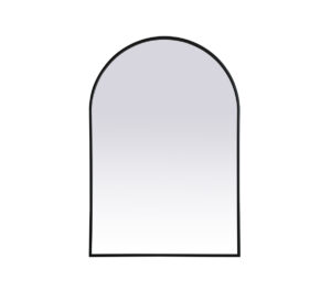 Metal Frame Arch Mirror 27x40 Inch in Black