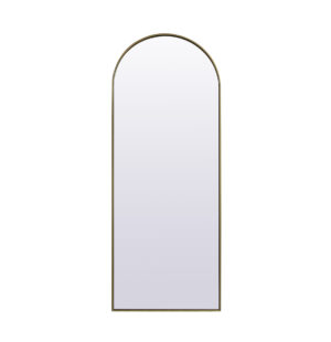 Metal Frame Arch Full Length Mirror 28x74 Inch in Brass
