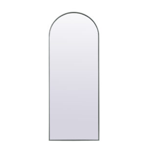 Metal Frame Arch Full Length Mirror 28x74 Inch in Silver