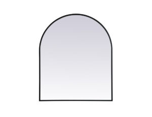 Metal Frame Arch Mirror 30x36 Inch in Black