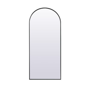 Metal Frame Arch Full Length Mirror 32x76 Inch in Black