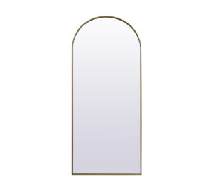 Metal Frame Arch Full Length Mirror 32x76 Inch in Brass