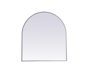 Metal Frame Arch Mirror 33x36 Inch in Silver