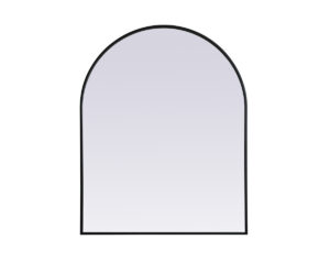 Metal Frame Arch Mirror 33x42 Inch in Black