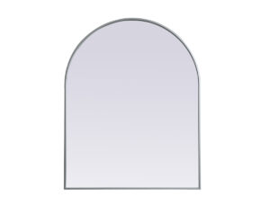Metal Frame Arch Mirror 33x42 Inch in Silver