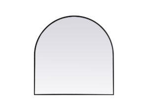 Metal Frame Arch Mirror 36x36 Inch in Black