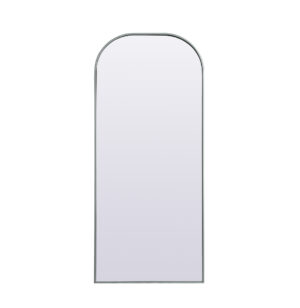 Metal Frame Arch Full Length Mirror 28x66 Inch in Silver