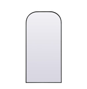 Metal Frame Arch Full Length Mirror 32x66 Inch in Black