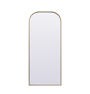 Metal Frame Arch Full Length Mirror 32x76 Inch in Brass