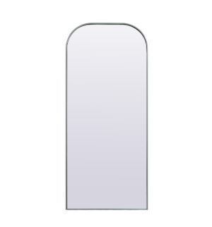 Metal Frame Arch Full Length Mirror 32x76 Inch in Silver