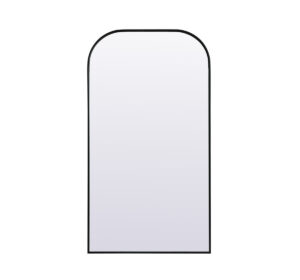 Metal Frame Arch Full Length Mirror 35x66 Inch in Black
