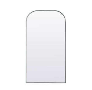 Metal Frame Arch Full Length Mirror 35x66 Inch in Silver