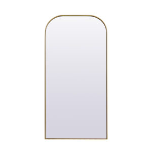 Metal Frame Arch Full Length Mirror 35x72 Inch in Brass