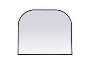 Metal Frame Arch Mirror 36x30 Inch in Black