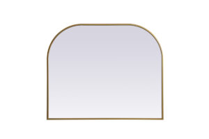 Metal Frame Arch Mirror 36x30 Inch in Brass