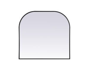 Metal Frame Arch Mirror 36x34 Inch in Black
