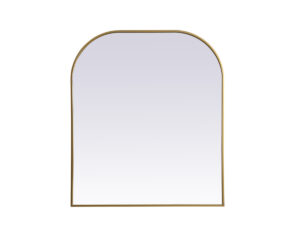 Metal Frame Arch Mirror 36x34 Inch in Brass