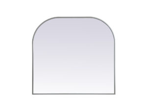 Metal Frame Arch Mirror 36x34 Inch in Silver