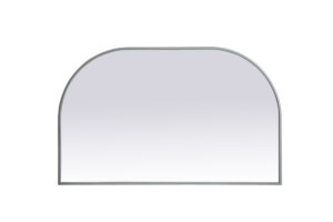 Metal Frame Arch Mirror 39x24 Inch in Silver