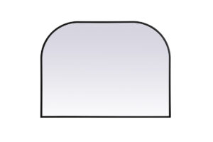 Metal Frame Arch Mirror 40x30 Inch in Black