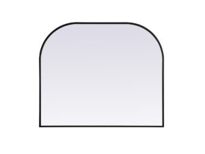 Metal Frame Arch Mirror 40x34 Inch in Black