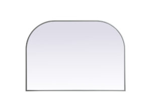 Metal Frame Arch Mirror 42x30 Inch in Silver
