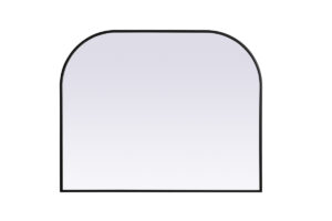 Metal Frame Arch Mirror 42x34 Inch in Black