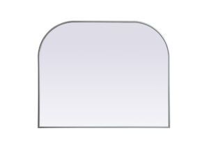 Metal Frame Arch Mirror 42x34 Inch in Silver