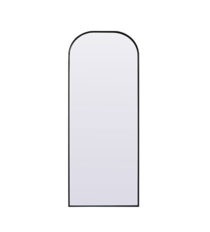 Metal Frame Arch Full Length Mirror 28x74 Inch in Black