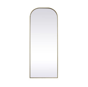 Metal Frame Arch Full Length Mirror 28x74 Inch in Brass