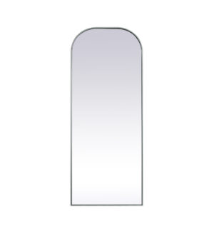 Metal Frame Arch Full Length Mirror 28x74 Inch in Silver