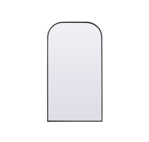 Metal Frame Arch Full Length Mirror 35x66 Inch in Black