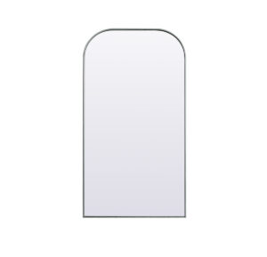 Metal Frame Arch Full Length Mirror 35x66 Inch in Silver