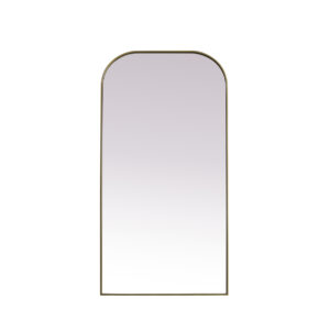 Metal Frame Arch Full Length Mirror 35x72 Inch in Brass