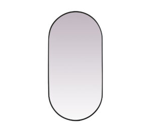 Metal Frame Oval Mirror 30x60 Inch in Black
