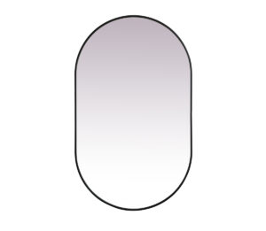 Metal Frame Oval Mirror 36x60 Inch in Black