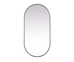 Metal Frame Oval Mirror 36x72 Inch in Black
