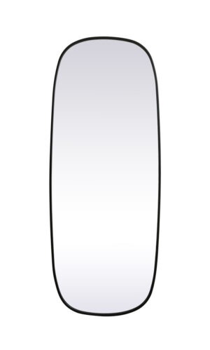 Metal Frame Oval Mirror 24x60 Inch in Black