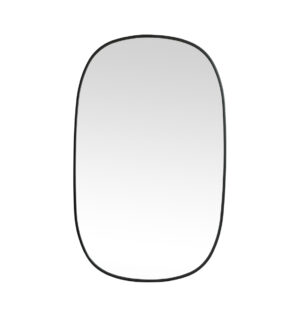 Metal Frame Oval Mirror 30x48 Inch in Black