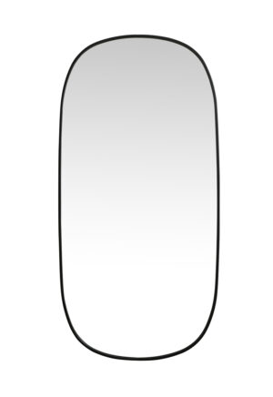 Metal Frame Oval Mirror 30x60 Inch in Black