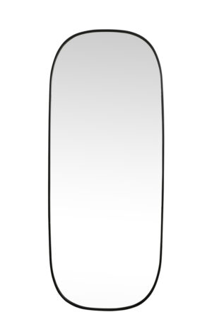 Metal Frame Oval Mirror 30x72 Inch in Black