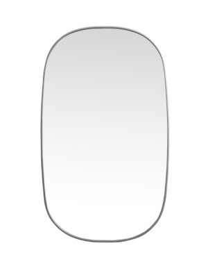 Metal Frame Oval Mirror 36x60 Inch in Silver