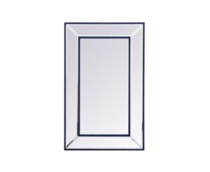 Iris beaded mirror 32 x 20 inch in blue