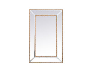 Iris beaded mirror 32 x 20 inch in antique gold